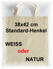 Stofftasche unbedruckt Standardgre, weiss oder natur